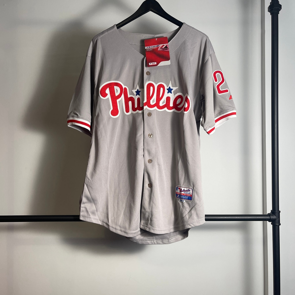Men's Majestic Philadelphia Phillies Werth Jersey size 50